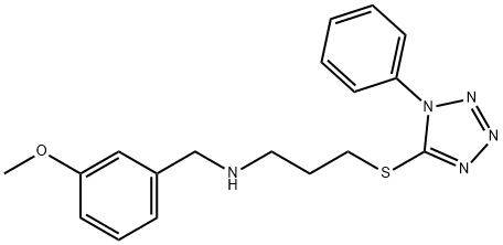 N-(3-methoxybenzyl)-N-{3-[(1-phenyl-1H-tetraazol-5-yl)sulfanyl]propyl}amine 结构式