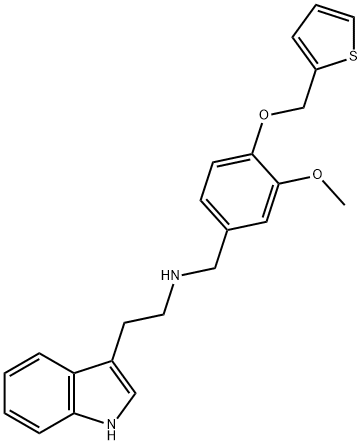 2-(1H-indol-3-yl)-N-[3-methoxy-4-(2-thienylmethoxy)benzyl]ethanamine 结构式