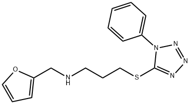 N-(2-furylmethyl)-N-{3-[(1-phenyl-1H-tetraazol-5-yl)sulfanyl]propyl}amine 结构式