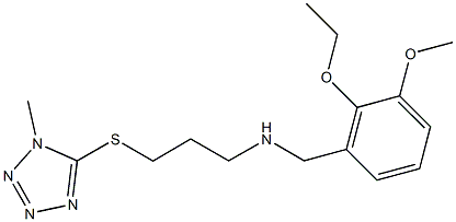 N-(2-ethoxy-3-methoxybenzyl)-N-{3-[(1-methyl-1H-tetraazol-5-yl)sulfanyl]propyl}amine 结构式