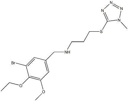 N-(3-bromo-4-ethoxy-5-methoxybenzyl)-N-{3-[(1-methyl-1H-tetraazol-5-yl)sulfanyl]propyl}amine 结构式