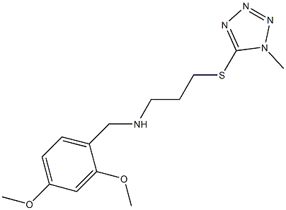N-(2,4-dimethoxybenzyl)-N-{3-[(1-methyl-1H-tetraazol-5-yl)sulfanyl]propyl}amine 结构式