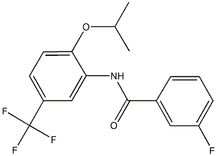 3-fluoro-N-[2-isopropoxy-5-(trifluoromethyl)phenyl]benzamide 结构式