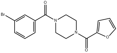 1-(3-bromobenzoyl)-4-(2-furoyl)piperazine 结构式