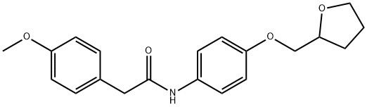 2-(4-methoxyphenyl)-N-[4-(tetrahydro-2-furanylmethoxy)phenyl]acetamide 结构式