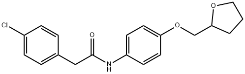 2-(4-chlorophenyl)-N-[4-(tetrahydro-2-furanylmethoxy)phenyl]acetamide 结构式
