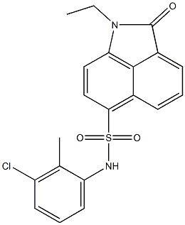 N-(3-chloro-2-methylphenyl)-1-ethyl-2-oxo-1,2-dihydrobenzo[cd]indole-6-sulfonamide 结构式