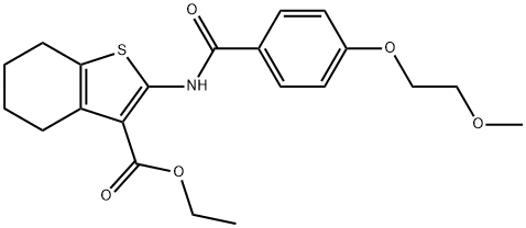 ethyl 2-{[4-(2-methoxyethoxy)benzoyl]amino}-4,5,6,7-tetrahydro-1-benzothiophene-3-carboxylate 结构式