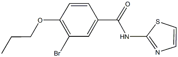 3-bromo-4-propoxy-N-(1,3-thiazol-2-yl)benzamide 结构式