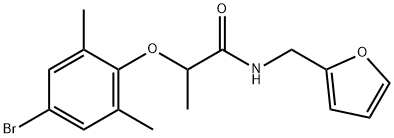 2-(4-bromo-2,6-dimethylphenoxy)-N-(2-furylmethyl)propanamide 结构式