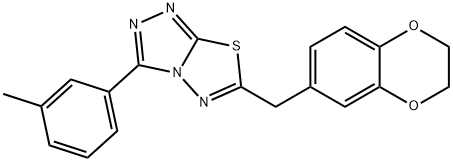 6-(2,3-dihydro-1,4-benzodioxin-6-ylmethyl)-3-(3-methylphenyl)[1,2,4]triazolo[3,4-b][1,3,4]thiadiazole 结构式