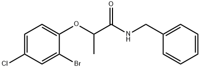 N-benzyl-2-(2-bromo-4-chlorophenoxy)propanamide 结构式