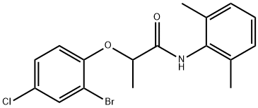 2-(2-bromo-4-chlorophenoxy)-N-(2,6-dimethylphenyl)propanamide 结构式