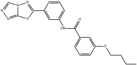 3-butoxy-N-(3-[1,2,4]triazolo[3,4-b][1,3,4]thiadiazol-6-ylphenyl)benzamide 结构式