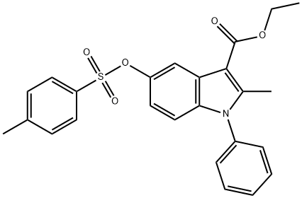 ethyl 2-methyl-5-{[(4-methylphenyl)sulfonyl]oxy}-1-phenyl-1H-indole-3-carboxylate 结构式