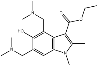 ethyl 4,6-bis[(dimethylamino)methyl]-5-hydroxy-1,2-dimethyl-1H-indole-3-carboxylate 结构式