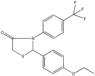 2-(4-ethoxyphenyl)-3-[4-(trifluoromethyl)phenyl]-1,3-thiazolidin-4-one 结构式