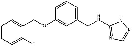 N-{3-[(2-fluorobenzyl)oxy]benzyl}-N-(1H-1,2,4-triazol-3-yl)amine 结构式