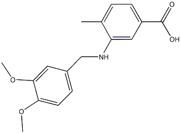 3-[(3,4-dimethoxybenzyl)amino]-4-methylbenzoic acid 结构式