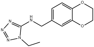N-(2,3-dihydro-1,4-benzodioxin-6-ylmethyl)-N-(1-ethyl-1H-tetraazol-5-yl)amine 结构式