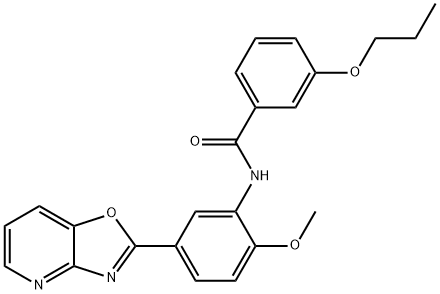 N-(2-methoxy-5-[1,3]oxazolo[4,5-b]pyridin-2-ylphenyl)-3-propoxybenzamide 结构式