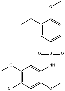 N-(4-chloro-2,5-dimethoxyphenyl)-3-ethyl-4-methoxybenzenesulfonamide 结构式