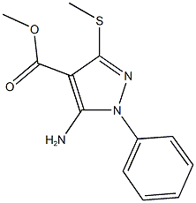 methyl 5-amino-3-(methylsulfanyl)-1-phenyl-1H-pyrazole-4-carboxylate 结构式