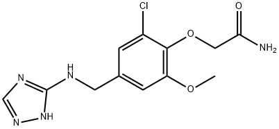 2-{2-chloro-6-methoxy-4-[(1H-1,2,4-triazol-3-ylamino)methyl]phenoxy}acetamide 结构式