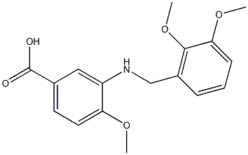 3-[(2,3-dimethoxybenzyl)amino]-4-methoxybenzoic acid 结构式