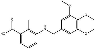 2-methyl-3-[(3,4,5-trimethoxybenzyl)amino]benzoic acid 结构式