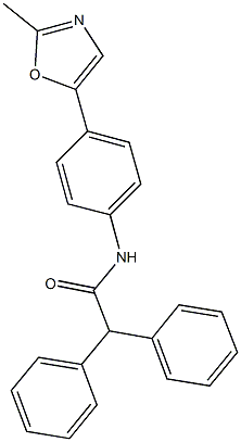 N-[4-(2-methyl-1,3-oxazol-5-yl)phenyl]-2,2-diphenylacetamide 结构式