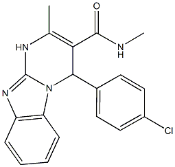 4-(4-chlorophenyl)-N,2-dimethyl-1,4-dihydropyrimido[1,2-a]benzimidazole-3-carboxamide 结构式