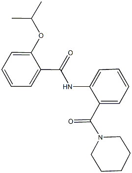 2-isopropoxy-N-[2-(1-piperidinylcarbonyl)phenyl]benzamide 结构式