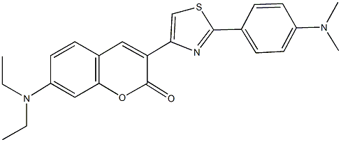 7-(diethylamino)-3-{2-[4-(dimethylamino)phenyl]-1,3-thiazol-4-yl}-2H-chromen-2-one 结构式