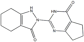 2-(4-oxo-4,5,6,7-tetrahydro-3H-cyclopenta[d]pyrimidin-2-yl)-1,2,4,5,6,7-hexahydro-3H-indazol-3-one 结构式