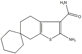 2-amino-4,5,6,7-tetrahydrospiro[1-benzothiophene-6,1'-cyclohexane]-3-carboxamide 结构式