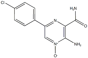 2-amino-3-carboxamide-5-(4-chloro-phenyl)pyrazine-1-oxide 结构式