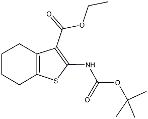 ethyl 2-[(tert-butoxycarbonyl)amino]-4,5,6,7-tetrahydro-1-benzothiophene-3-carboxylate 结构式