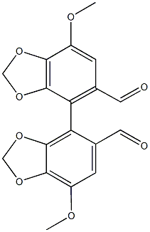 5,5'-formyl-7,7'-methoxy-4,4'-bis(1,3-benzodioxole) 结构式