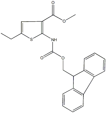 methyl 5-ethyl-2-{[(9H-fluoren-9-ylmethoxy)carbonyl]amino}-3-thiophenecarboxylate 结构式