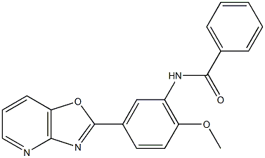 N-(2-methoxy-5-[1,3]oxazolo[4,5-b]pyridin-2-ylphenyl)benzamide 结构式