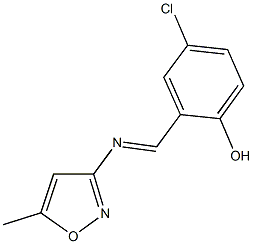 4-chloro-2-{[(5-methyl-3-isoxazolyl)imino]methyl}phenol 结构式