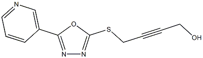 4-{[5-(3-pyridinyl)-1,3,4-oxadiazol-2-yl]sulfanyl}-2-butyn-1-ol 结构式