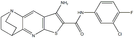 5-amino-N-(3-chloro-4-fluorophenyl)-7-thia-1,9-diazatetracyclo[9.2.2.0~2,10~.0~4,8~]pentadeca-2(10),3,5,8-tetraene-6-carboxamide 结构式