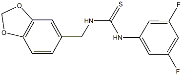 N-(1,3-benzodioxol-5-ylmethyl)-N'-(3,5-difluorophenyl)thiourea 结构式