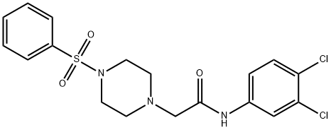 N-(3,4-dichlorophenyl)-2-[4-(phenylsulfonyl)-1-piperazinyl]acetamide 结构式