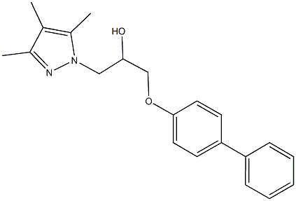 1-([1,1'-biphenyl]-4-yloxy)-3-(3,4,5-trimethyl-1H-pyrazol-1-yl)-2-propanol 结构式