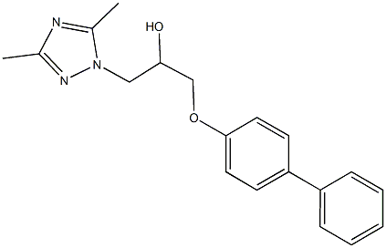 1-([1,1'-biphenyl]-4-yloxy)-3-(3,5-dimethyl-1H-1,2,4-triazol-1-yl)-2-propanol 结构式