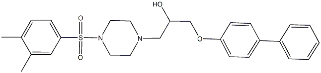 1-([1,1'-biphenyl]-4-yloxy)-3-{4-[(3,4-dimethylphenyl)sulfonyl]-1-piperazinyl}-2-propanol 结构式