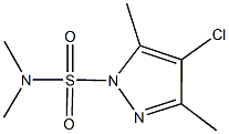 4-chloro-N,N,3,5-tetramethyl-1H-pyrazole-1-sulfonamide 结构式